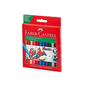 Marcadores Faber-Castell Fiesta 12 Colores Fibre-Tip