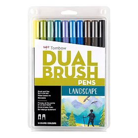 Marcadores Tombow Dual Brush Pens Set 10 colores Paisaje