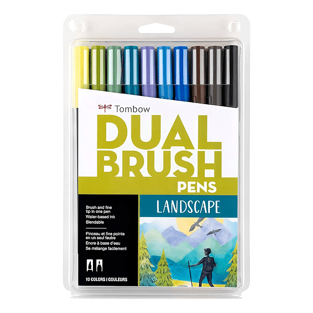 Marcadores Tombow Dual Brush Pens Set 10 colores Paisaje 1