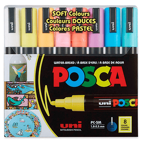 Marcadores Uni Posca PC-5M Set 8 Colores Pastel Punta Media