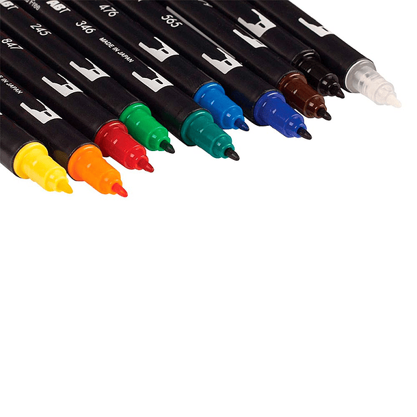 Marcadores Tombow Dual Brush Pens Set 10 colores Primarios 4