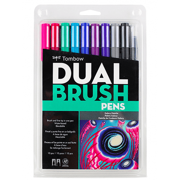 Marcadores Tombow Dual Brush Pens Set 10 colores Galaxy 1