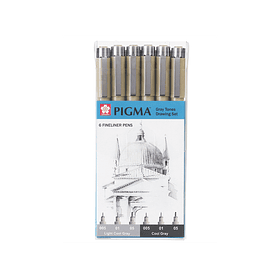 Tiralínea Pigma Micron Sakura Set 6 Tonos Grises Fríos