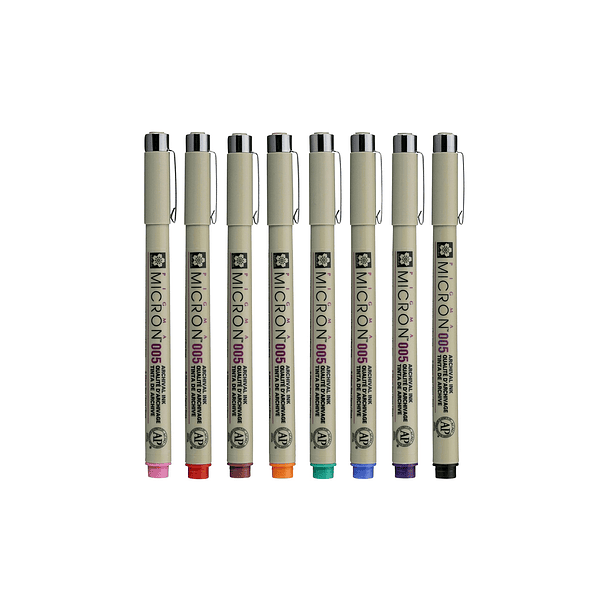 Tiralínea Pigma Micron Sakura Set 8 Puntas Punta 0.5mm 