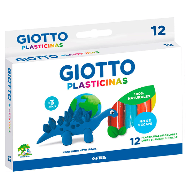 Plasticina Giotto Natural Set 12 colores 180gr 