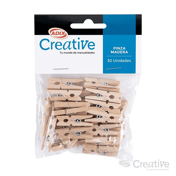 Pinzas de Madera Color Natural Creative Set 30 un 