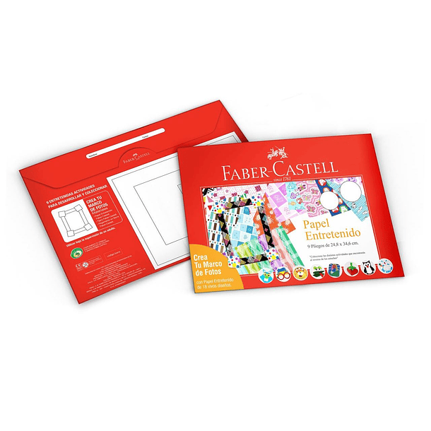Sobre Papel Entretenido Faber-Castel 9hjs 18 Diseños 24.8x34.6cm 