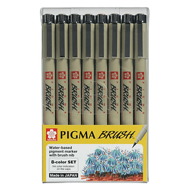 Tiralínea Pigma Brush Sakura Set 8 Colores