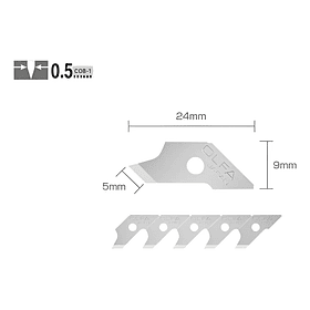 Hojas de Repuesto Compás Rotativo Olfa CMP-1/ CMP-1DX Blister 15 un