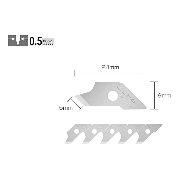 Hojas de Repuesto Compás Rotativo Olfa CMP-1/ CMP-1DX Blister 15 un 1
