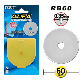 Hojas de Repuesto Cuchillo Rotativo Olfa RTY3-G/ RTY3-DX Blister 1 un
