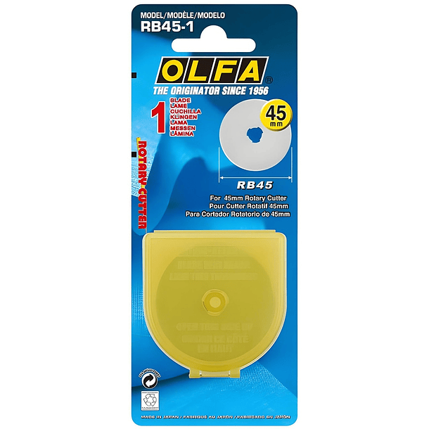 Hojas de Repuesto Cuchillo Rotativo Olfa RTY2-G/ RTY2-DX Blister 1 un 1