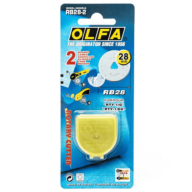 Hojas de Repuesto Cuchillo Rotativo Olfa RTY1G/ RTY1-DX Blister 2 un 1