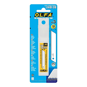 Hojas de Repuesto Filo Ondulado 18mm para Cuchillo Olfa LWB-3B Estuche 3 un