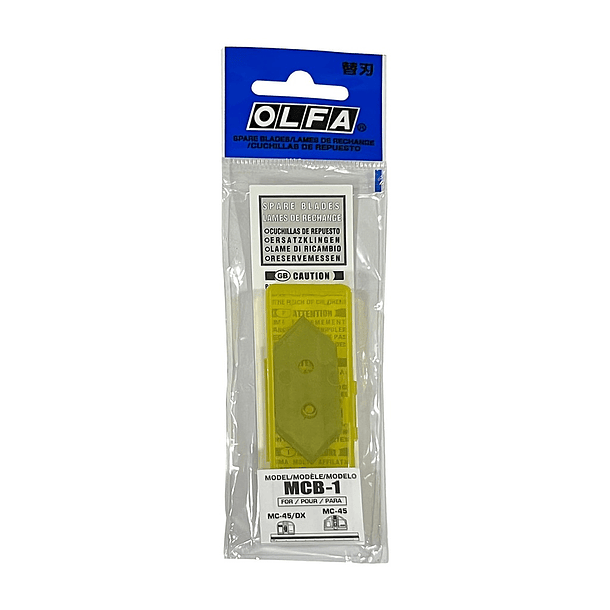 Hojas de Repuesto para Cuchillo Arte Olfa MC-45 Grados Blister 5 un 1