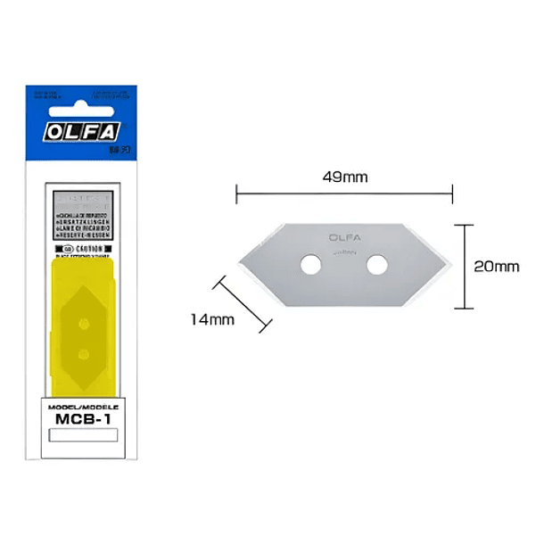 Hojas de Repuesto para Cuchillo Arte Olfa MC-45 Grados Blister 5 un 2