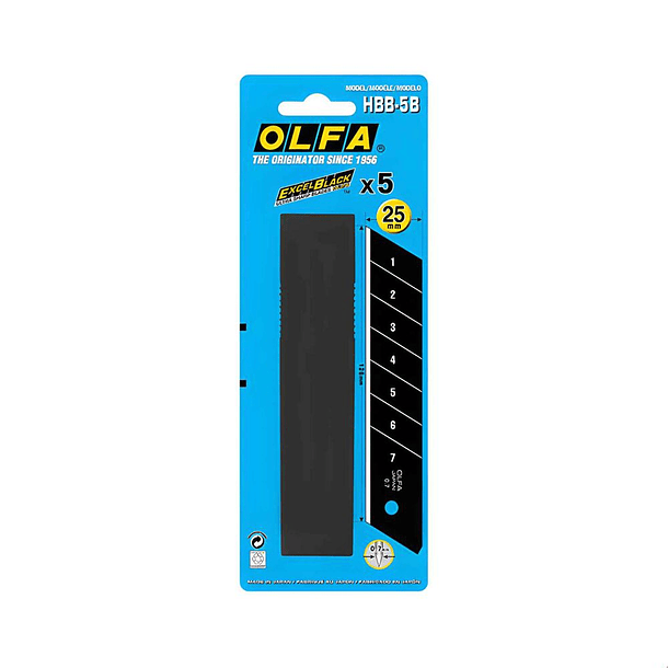 Hojas de Repuesto para Cuchillo Olfa H-1/ XH-1/ XH-Al Negro Blister 5 un 