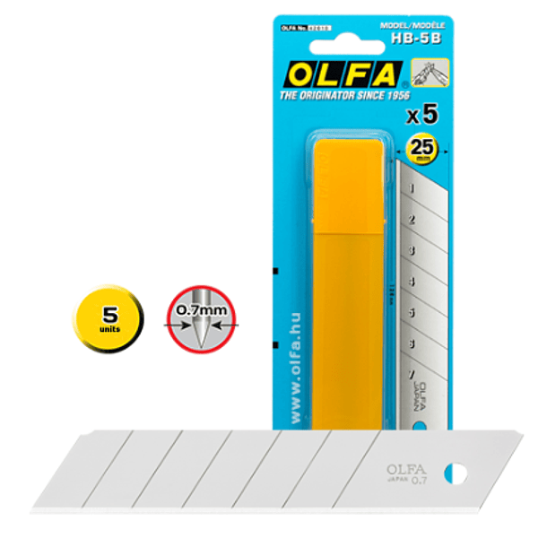 Hojas de Repuesto para Cuchillo Olfa H-1 Blister 5 un 