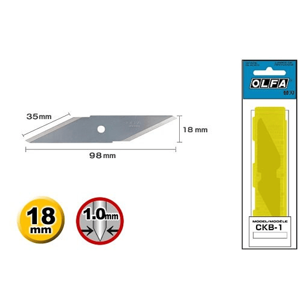 Hojas de Repuesto para Cuchillo Craft Olfa CK-1 Blister 2 un 2
