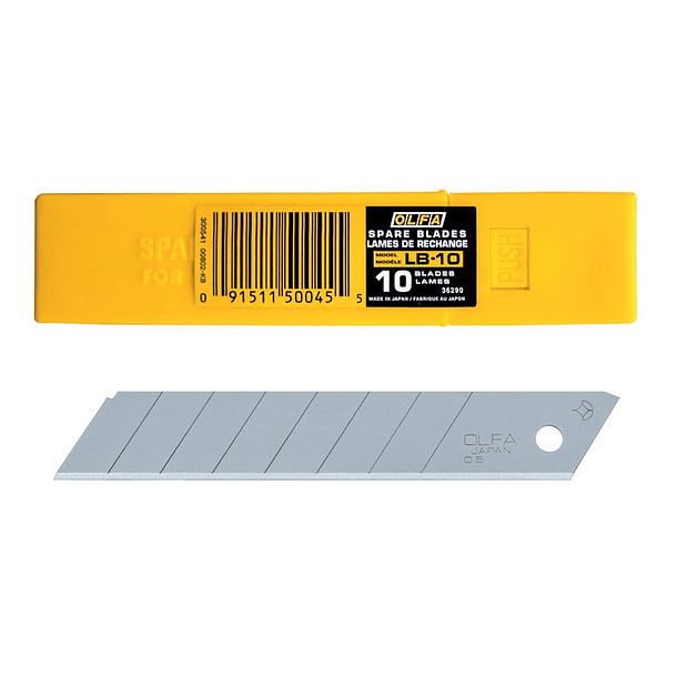 Hojas de Repuesto para Cuchillo Universal Grande Olfa LB-10 Estuche 10 un 