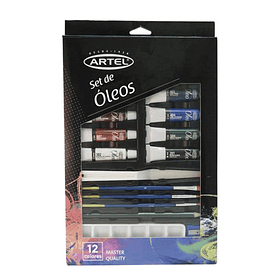 Óleos Artel Set 20 piezas 12 colores 12ml + Accesorios