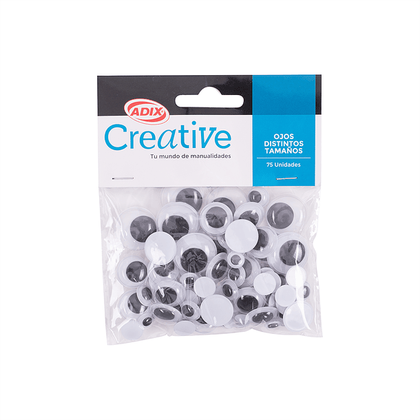Ojo Movibles Negros Distintos Tamaños Creative Set 75 un 