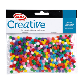 Micro Pompones de Colores Surtidos Creative 0.5cm Set 500 un
