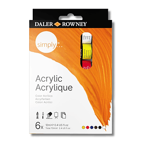 Acrílico Daler Rowney Simply Set 6 colores de 75ml