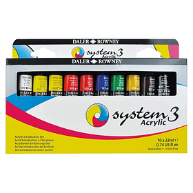 Acrílico Daler Rowney System3 Set 10 tubos de 22ml -Intro