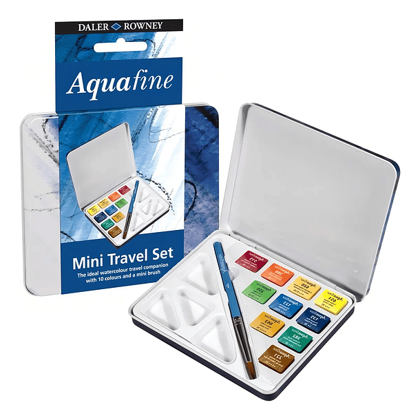 Acuarela Daler Rowney Aquafine Set 10 colores -Mini Travel 1
