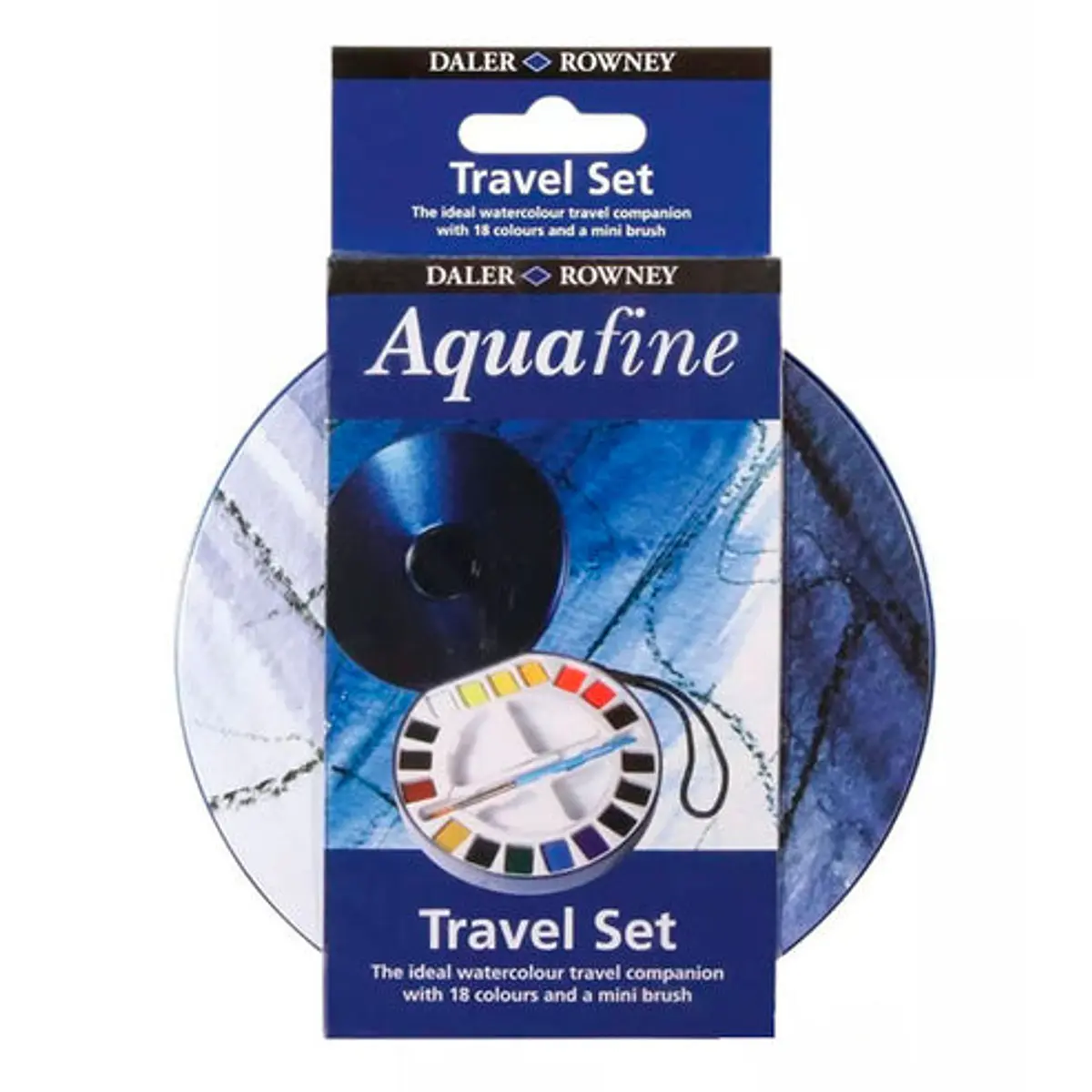 Daler Rowney Acuarelas Aquafine Estuche 18 Godets Con Pincel Y 2 Paletas - Colores De Alta Resistencia A La Luz, Fabricado En Reino Unido