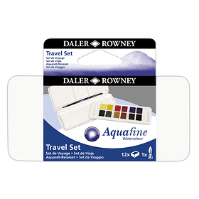 Acuarela Daler Rowney Aquafine Set 12 colores -Travel