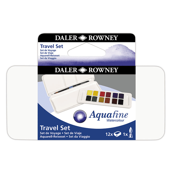Acuarela Daler Rowney Aquafine Set 12 colores -Travel 