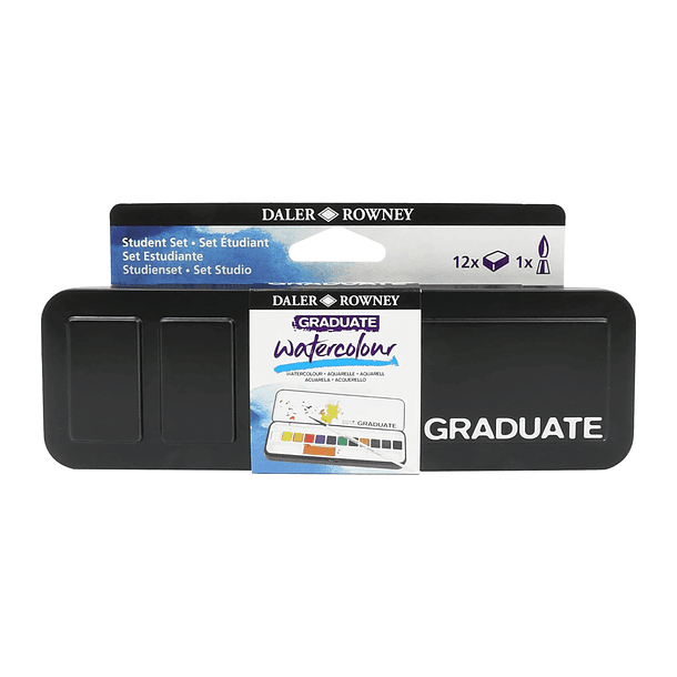 Acuarela Daler Rowney Graduate Set 12 colores + Pincel 1