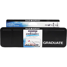 Acuarela Daler Rowney Graduate Set 24 colores + Pincel