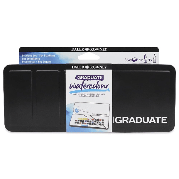 Acuarela Daler Rowney Graduate Set 36 colores + Pincel 1