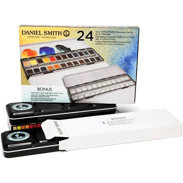 Acuarela Daniel Smith 1/2 pan Set 24 colores Vertidas a Mano 2