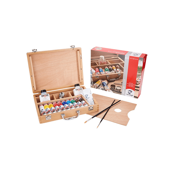 Acrílicos Van Gogh Set 10 colores en Tubos de 40ml Caja Madera 1