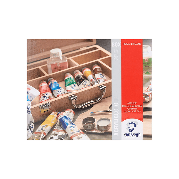 Acrílicos Van Gogh Set 10 colores en Tubos de 40ml Caja Madera 2