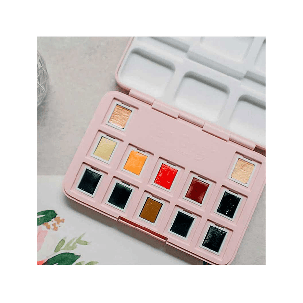 Acuarela Van Gogh 1/2 Pan Set 12 colores Tonos Florales Frau Hölle 4