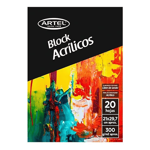 Block Acrílico Artel A4 300g/m² 25hjs 21x29.7cm 