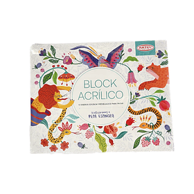 Block de Acrílico para Pintar Artel 12 Diseños Predibujados de 32x25cm