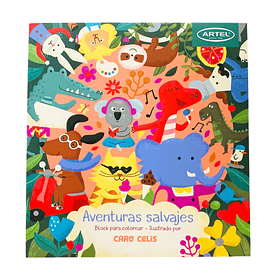 Block para Colorear Artel Aventuras Salvajes 15 Ilustraciones de 20x20cm