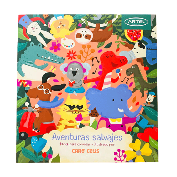 Block para Colorear Artel Aventuras Salvajes 15 Ilustraciones de 20x20cm 