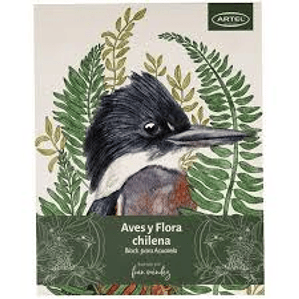 Block para Colorear Artel Aves y Flora Chilena 12 Ilustraciones 25x32cm 1