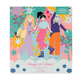 Block para Colorear Artel Amigas en Colores 15 Ilustraciones de 20x20cm