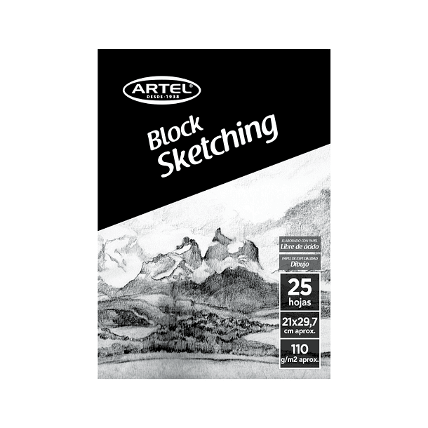 Block Dibujo Artel A4 110g/m² 25hjs 21x29.7cm 