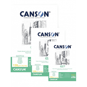 Block Dibujo A4 Canson 1557 120g/m² 50hjs 21x29.7cm Papel Blanco Intenso