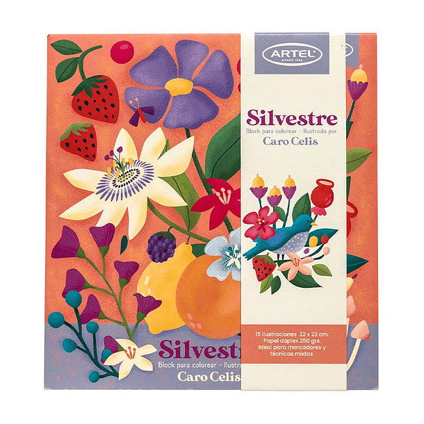 Block para Colorear Artel Silvestre 15 Ilustraciones 22x22cm 1