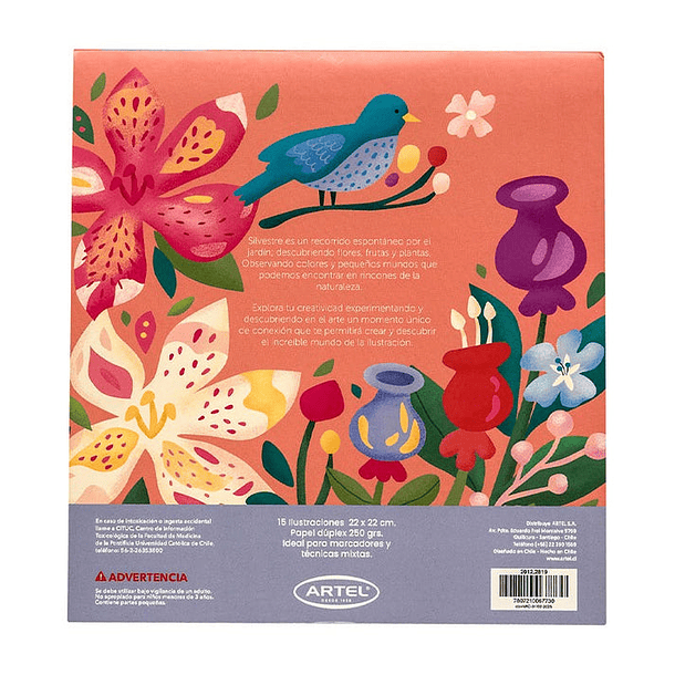 Block para Colorear Artel Silvestre 15 Ilustraciones 22x22cm 3